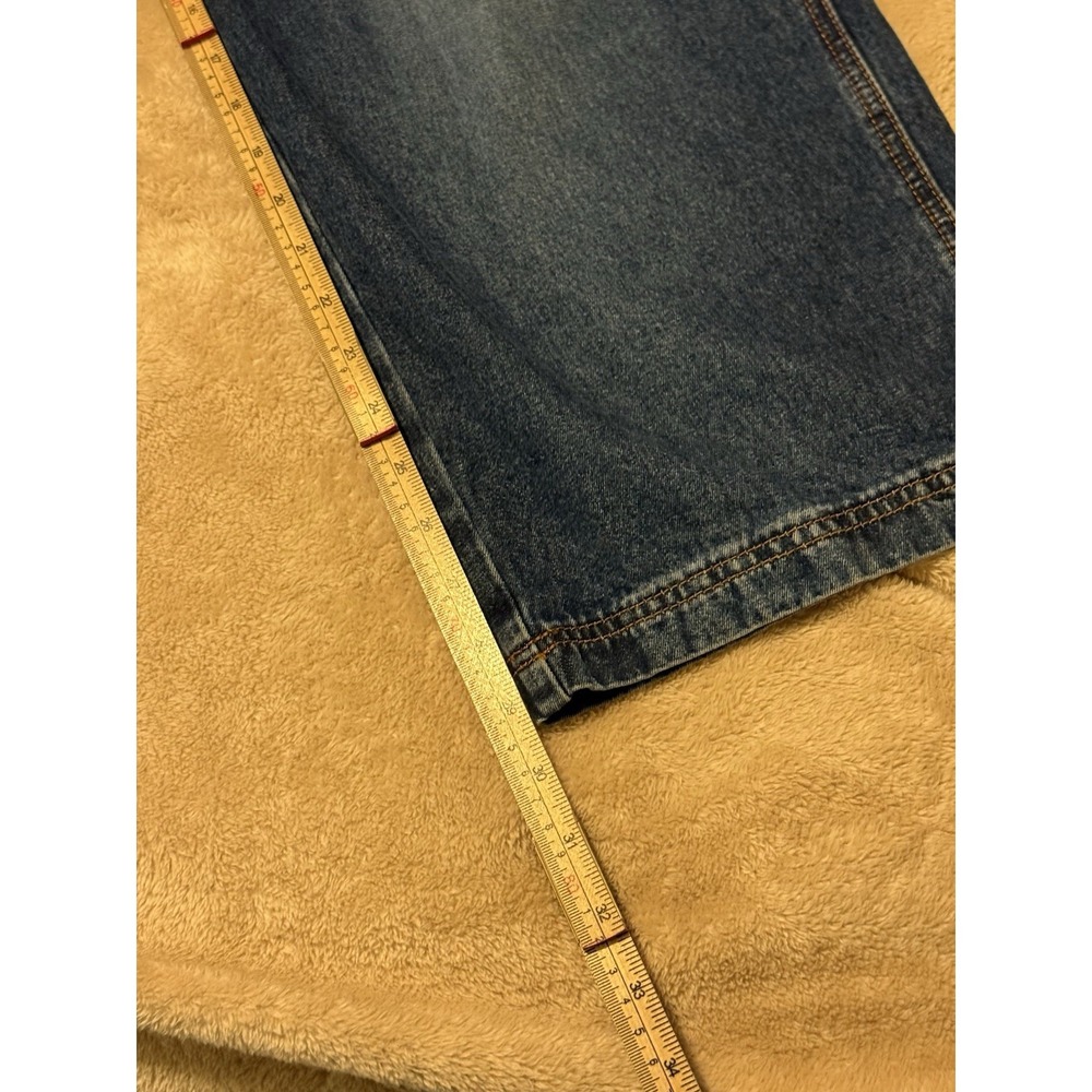 Vtg Carolina Blue Women's XL Denim Bib Overalls Lace-up Pocket Carpenter Y2K 90s - Picture 4 of 4